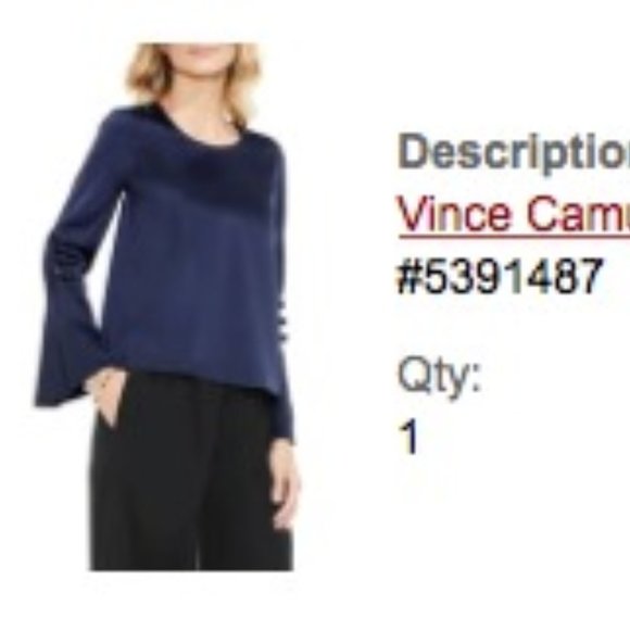 VINCE CAMUTO - Flutter Cuff Blouse - NEW, No Tags - Picture 2 of 11